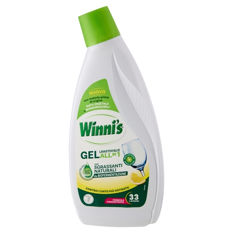 Winni's Gel Lavastoviglie All in 1 Limone 33 Lavaggi 561 ml